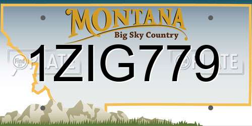 1ZIG779 Montana License Plate