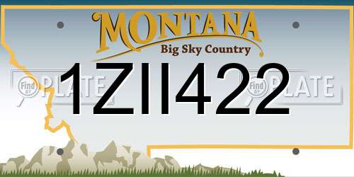 1ZII422 Montana License Plate