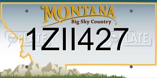 1ZII427 Montana License Plate