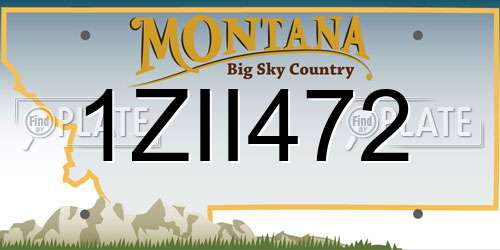 1ZII472 Montana License Plate