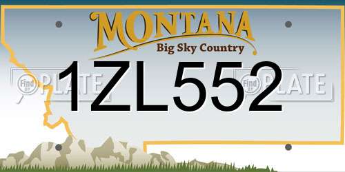 1ZL552 Montana License Plate