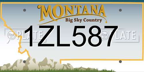1ZL587 Montana License Plate
