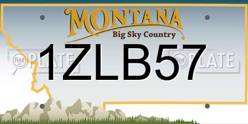 1ZLB57 Montana License Plate