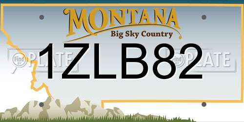 1ZLB82 Montana License Plate