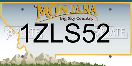 1ZLS52 Montana License Plate