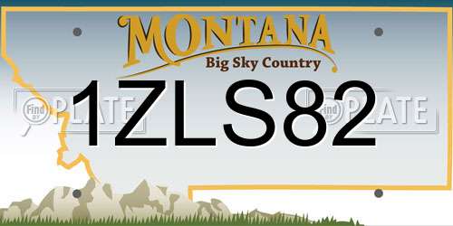 1ZLS82 Montana License Plate