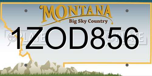 1ZOD856 Montana License Plate
