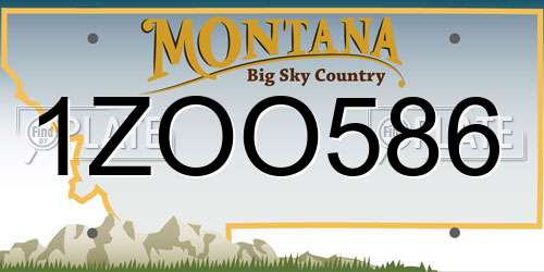 1ZOO586 Montana License Plate