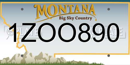 1ZOO890 Montana License Plate