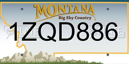 1ZQD886 Montana License Plate