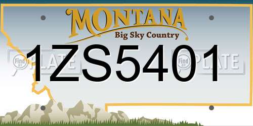 1ZS5401 Montana License Plate