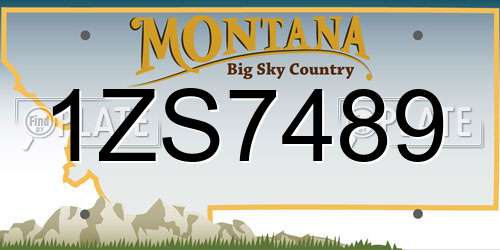 1ZS7489 Montana License Plate