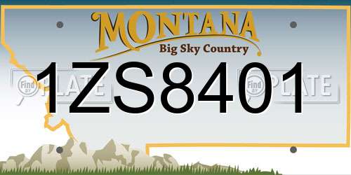 1ZS8401 Montana License Plate