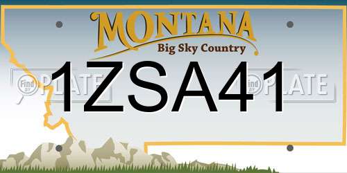 1ZSA41 Montana License Plate