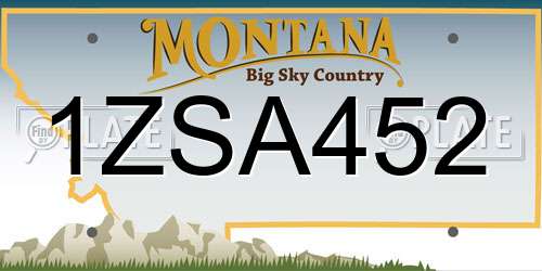 1ZSA452 Montana License Plate