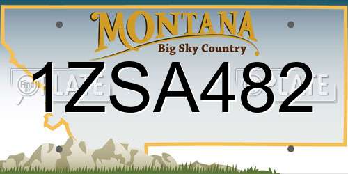 1ZSA482 Montana License Plate