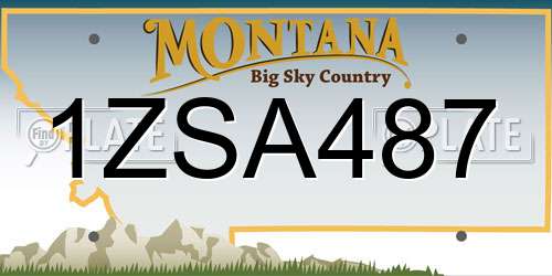 1ZSA487 Montana License Plate