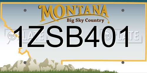 1ZSB401 Montana License Plate