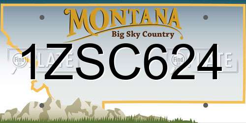 1ZSC624 Montana License Plate