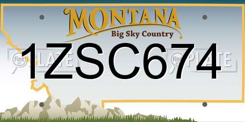 1ZSC674 Montana License Plate