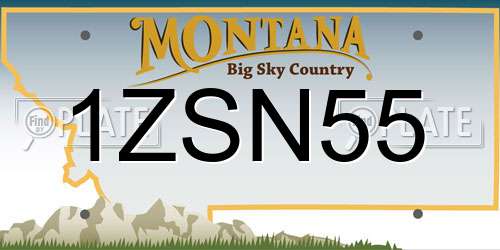 1ZSN55 Montana License Plate