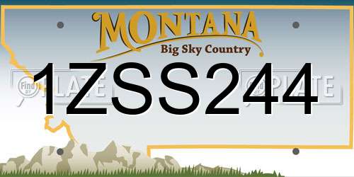 1ZSS244 Montana License Plate