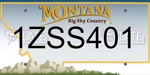 1ZSS401 Montana License Plate