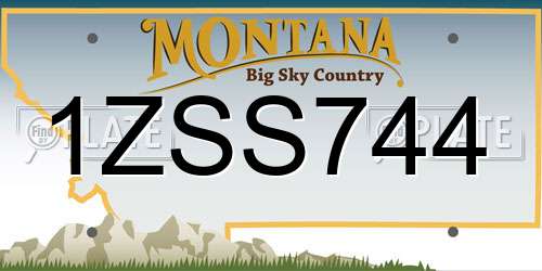 1ZSS744 Montana License Plate