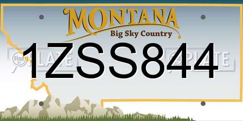 1ZSS844 Montana License Plate