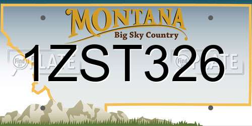 1ZST326 Montana License Plate