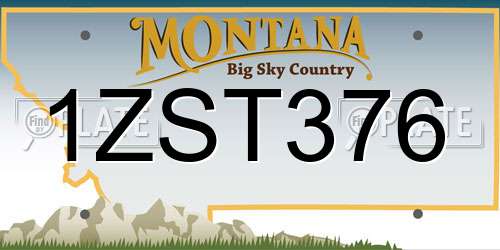 1ZST376 Montana License Plate