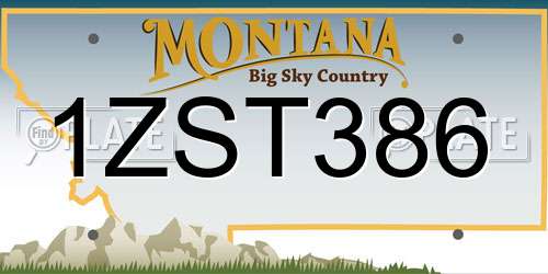 1ZST386 Montana License Plate