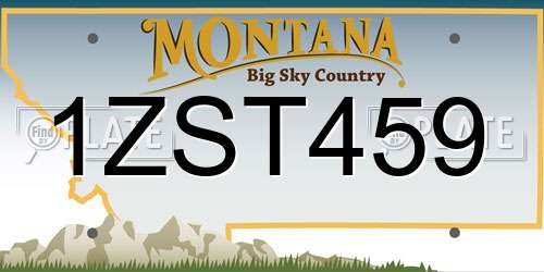 1ZST459 Montana License Plate