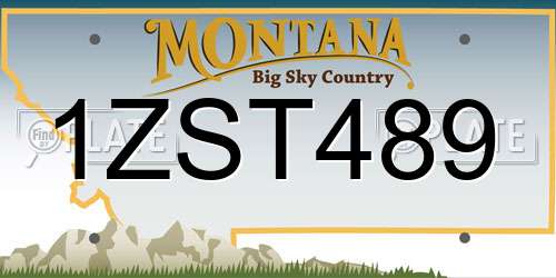 1ZST489 Montana License Plate