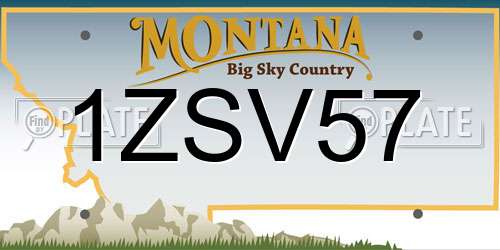 1ZSV57 Montana License Plate