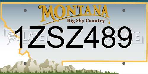 1ZSZ489 Montana License Plate