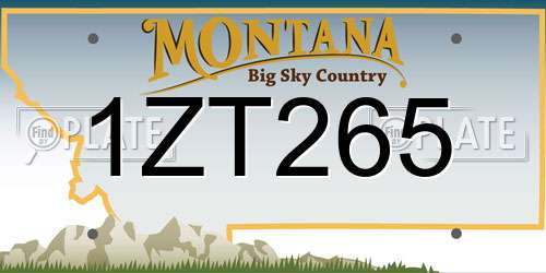 1ZT265 Montana License Plate
