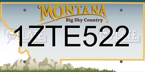 1ZTE522 Montana License Plate