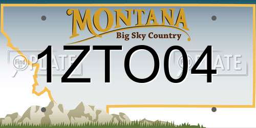 1ZTO04 Montana License Plate