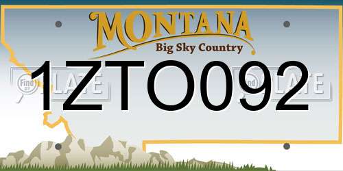 1ZTO092 Montana License Plate
