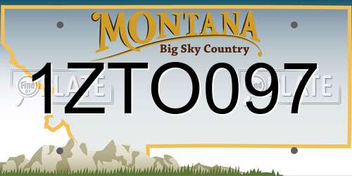 1ZTO097 Montana License Plate