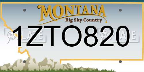 1ZTO820 Montana License Plate