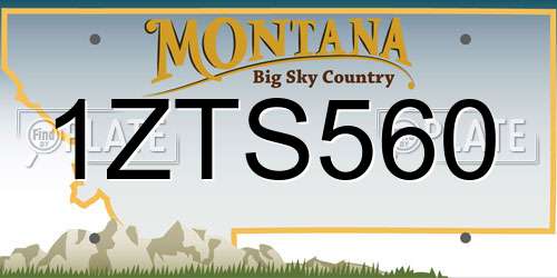 1ZTS560 Montana License Plate