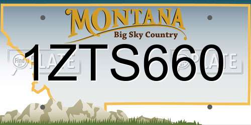 1ZTS660 Montana License Plate