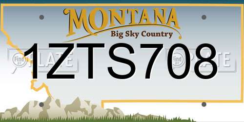 1ZTS708 Montana License Plate