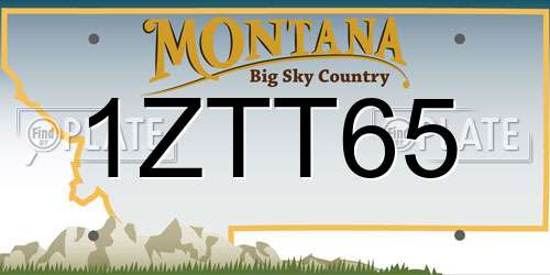 1ZTT65 Montana License Plate