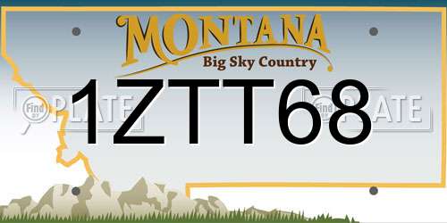 1ZTT68 Montana License Plate