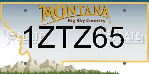 1ZTZ65 Montana License Plate