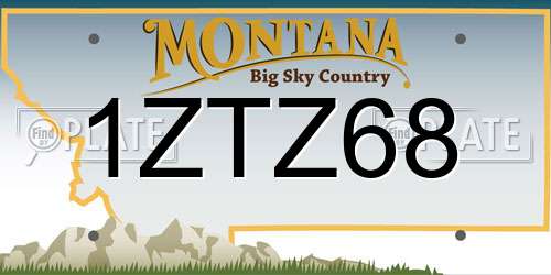 1ZTZ68 Montana License Plate