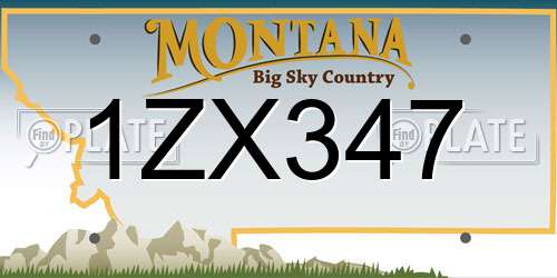 1ZX347 Montana License Plate